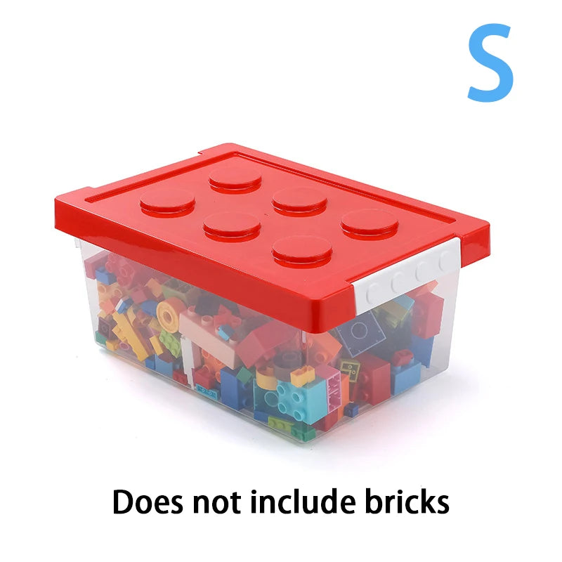 Kids Building Block Storage Box – 1‑Piece Plastic Toy Organizer & Snack Case Container