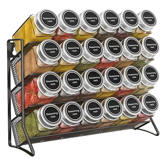 Kitchen Spice Rack 4 Tier Spice Organizer Carbon Steel Wall Shelf without Spice Jars for Cabinet Kitchen Pantry Organizer Shelf