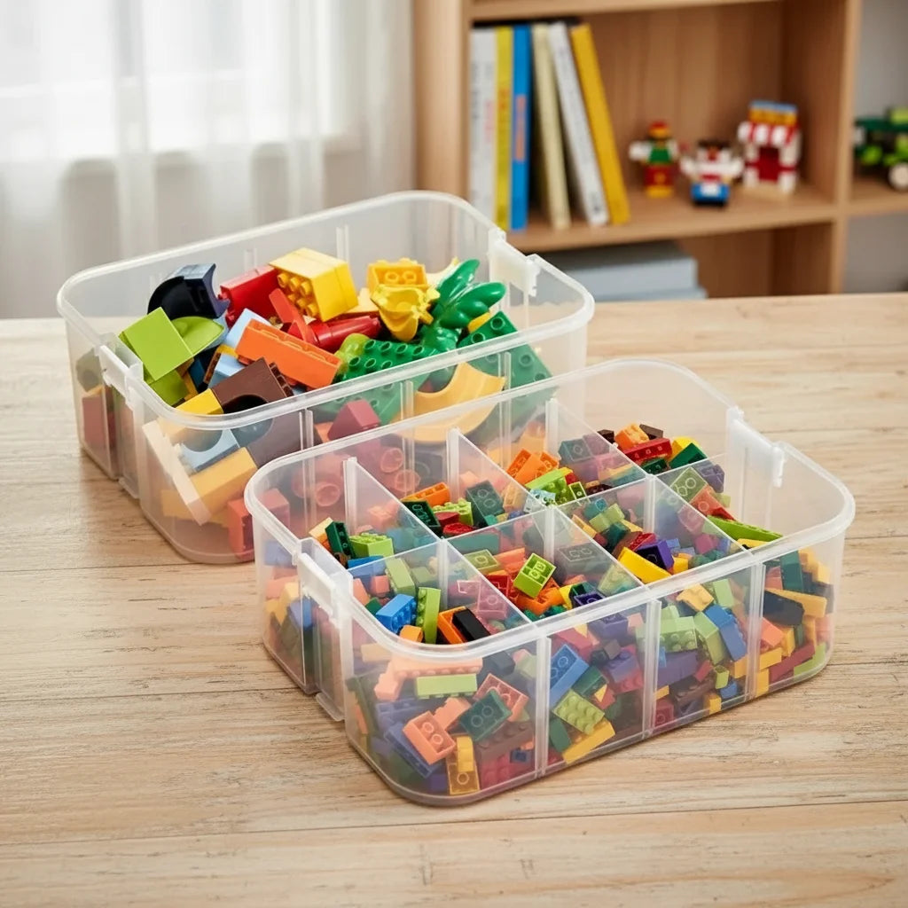 Building Block Storage Box, Adjustable, Container, Small Storage Container, Jewelry Organizer Box