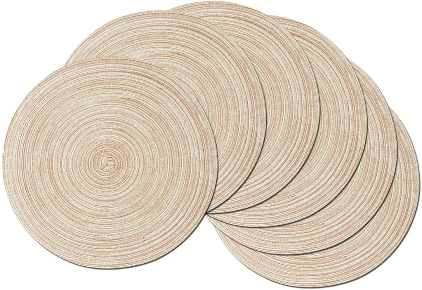 Round Braided Placemat Set of 6 Washable Round Placemats for Kitchen Table Round Table Mats for Everyday Use