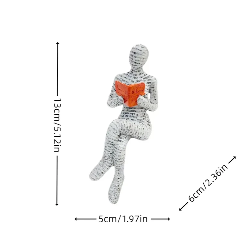 Paper Pulp Woman Thinker Statue – Modern Creative Art Sculpture for Home, Office & Bookshelf Décor