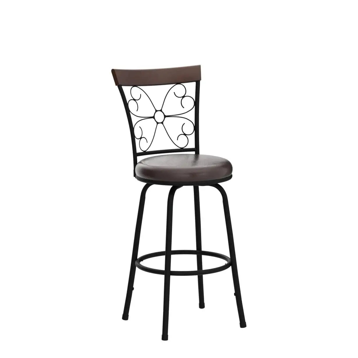 Bar Stools 24 to 30 Inch Adjustable Seat Height, Swivel Set of 4, Cushioned Seat