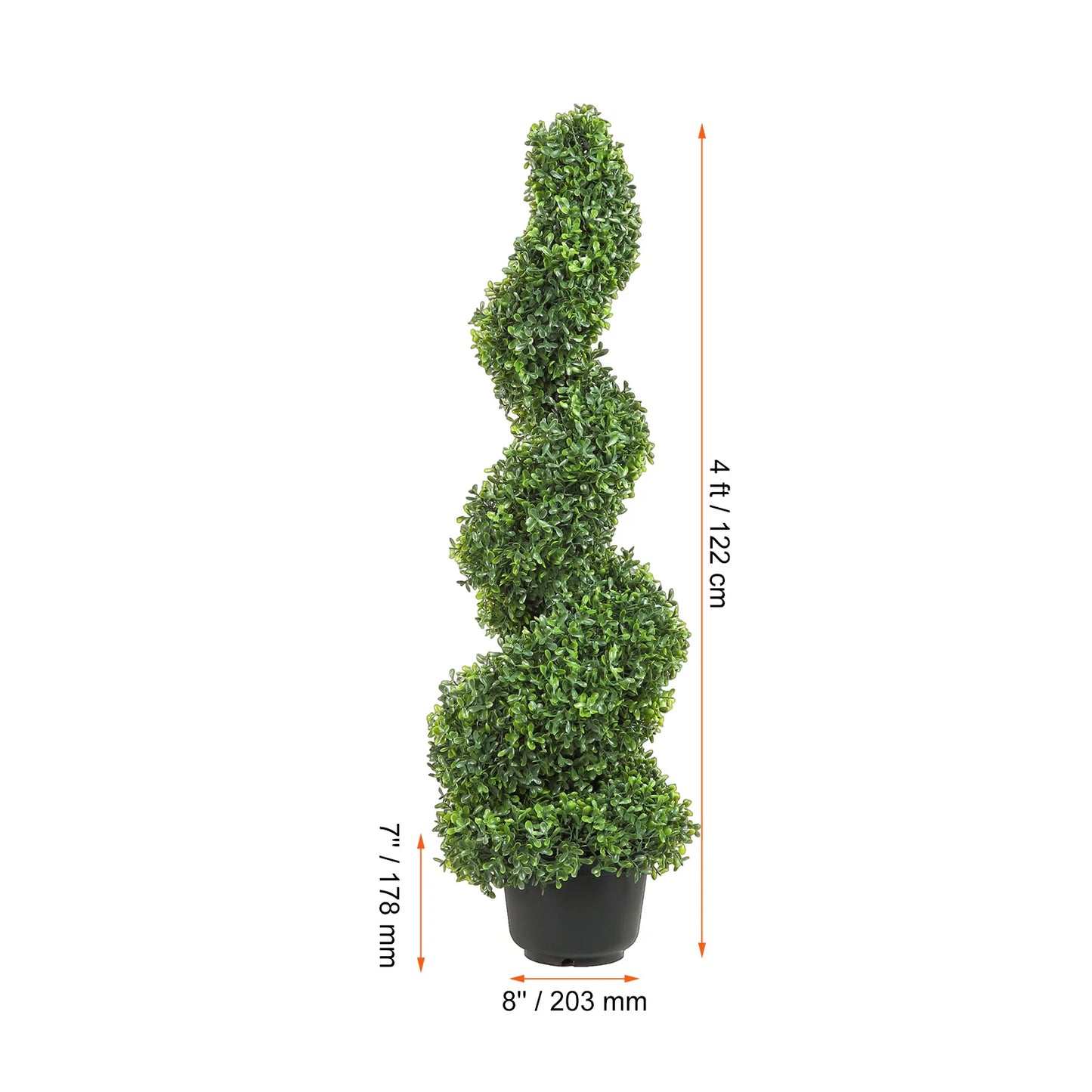 UV‑Resistant Boxwood Spiral Topiary – 24–48" Artificial Plant (1 or 2 Pack)