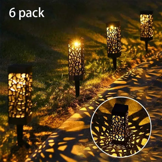 6 PCS Solar Powered LED Garden Stake Lights, Waterproof