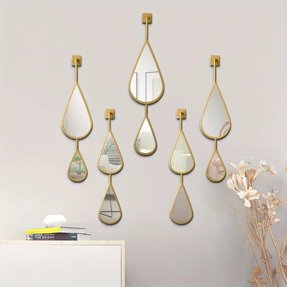 5-Pack Wall Mirror Set -Tear Drop Shape