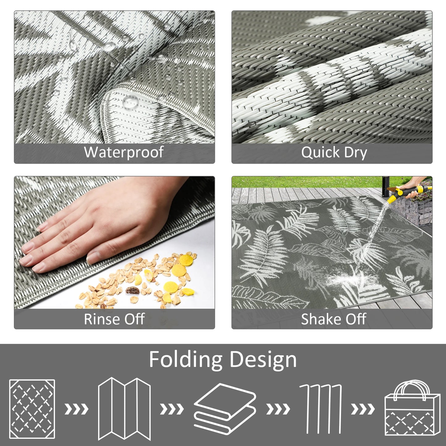 Outdoor Rug, Waterproof, Reversible