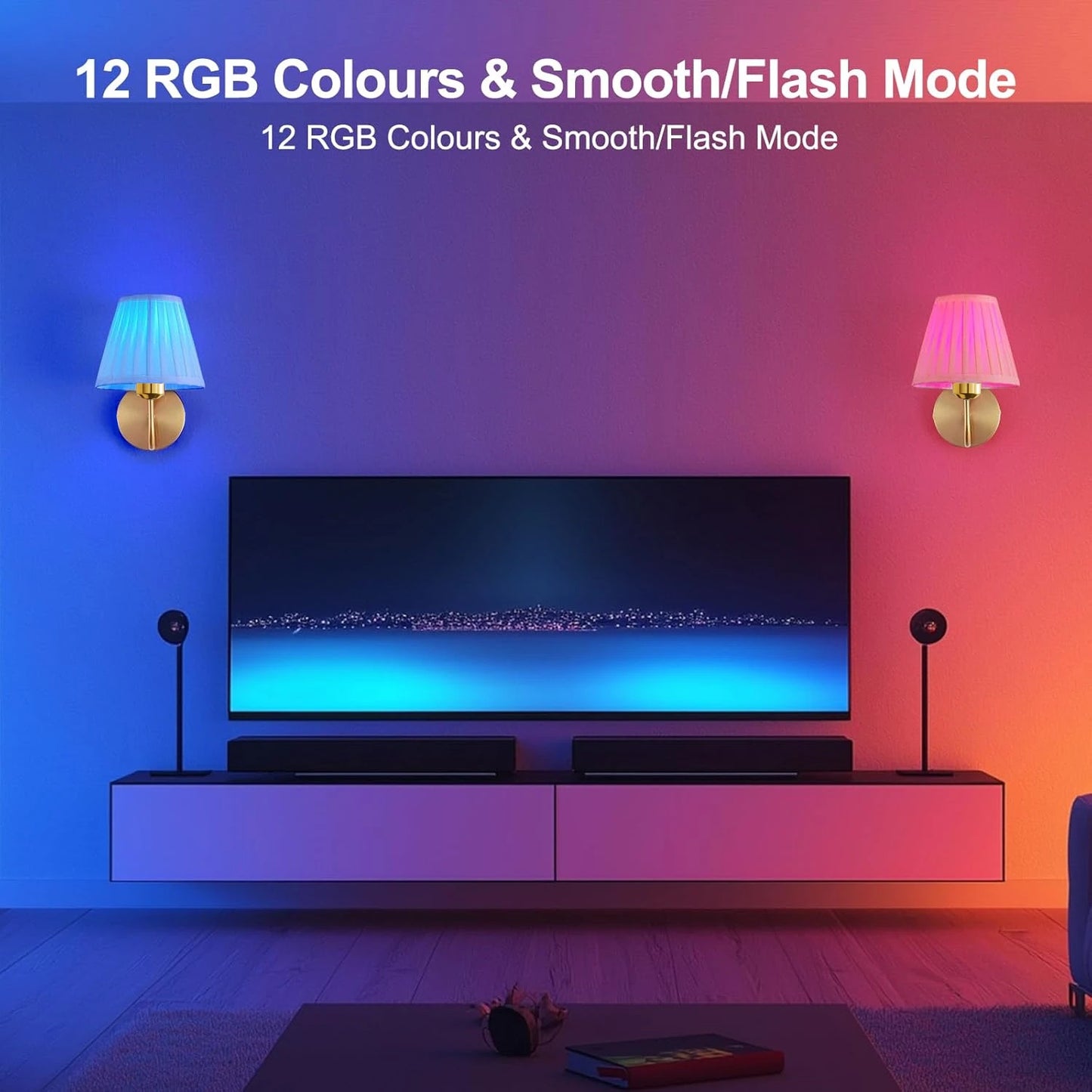 Battery-Powered Wall Light, Wireless Charging Wall Light with Remote Control, Dimmable