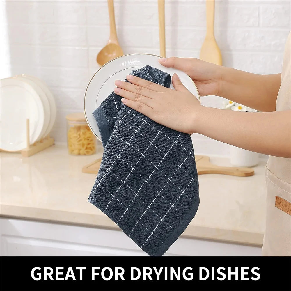 4/6pcs 100% Cottton Kitchen Towels, Absorbent Dishcloth, Ultra Soft