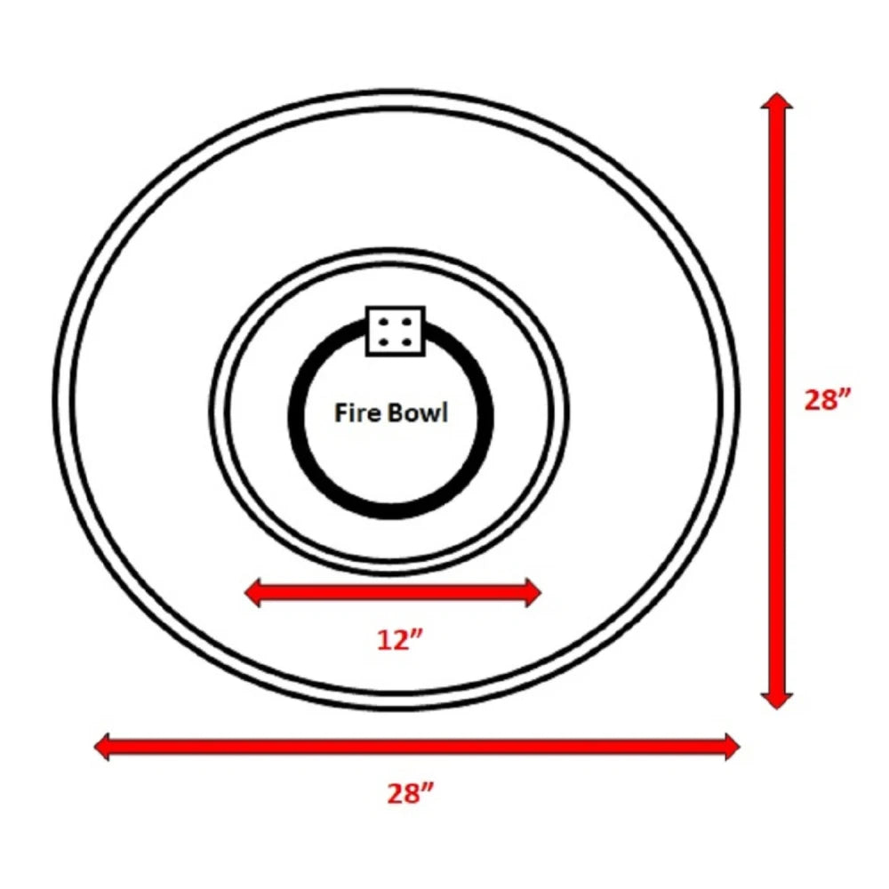 9'' H x 28'' Fiber Reinforced Concrete Outdoor Fire pit