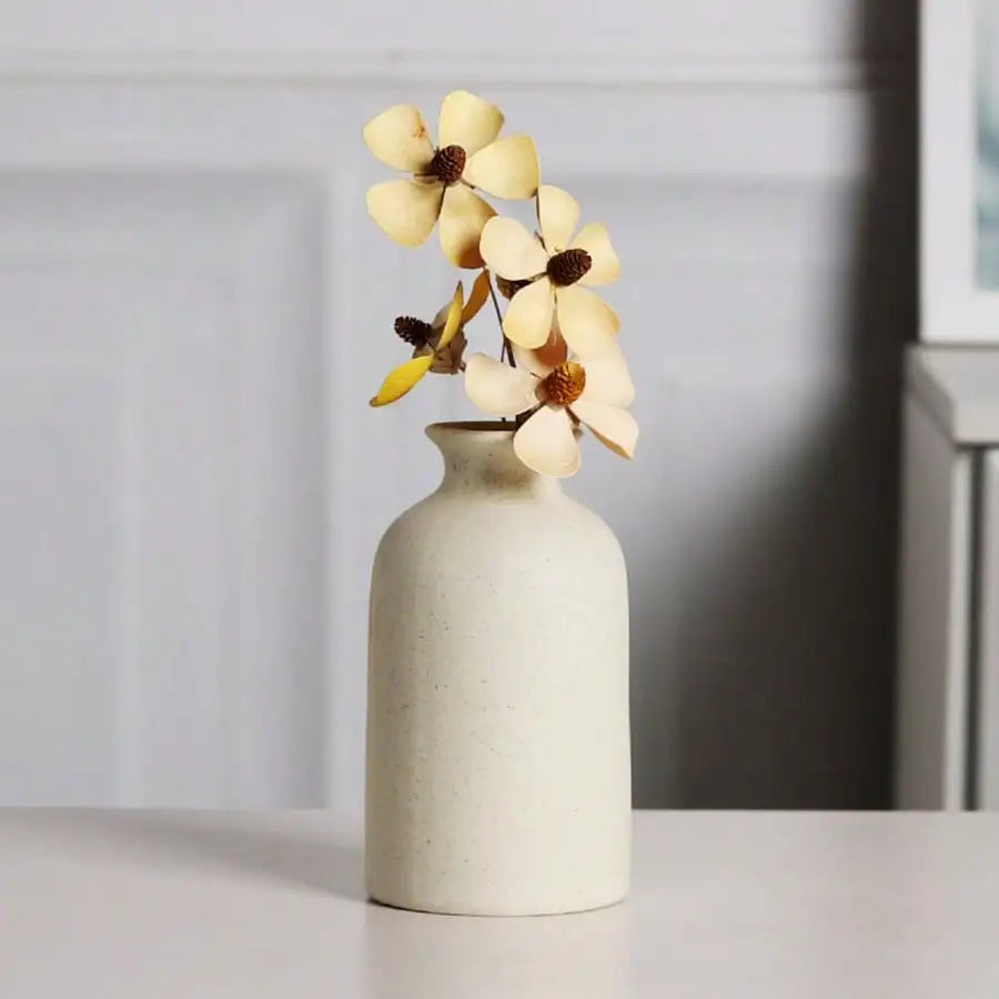 Minimalist Beige Ceramic Vases (Set of 3)