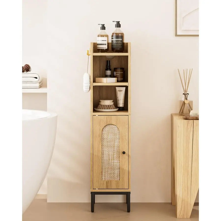 Bathroom Storage Cabinet with 2-Hooks