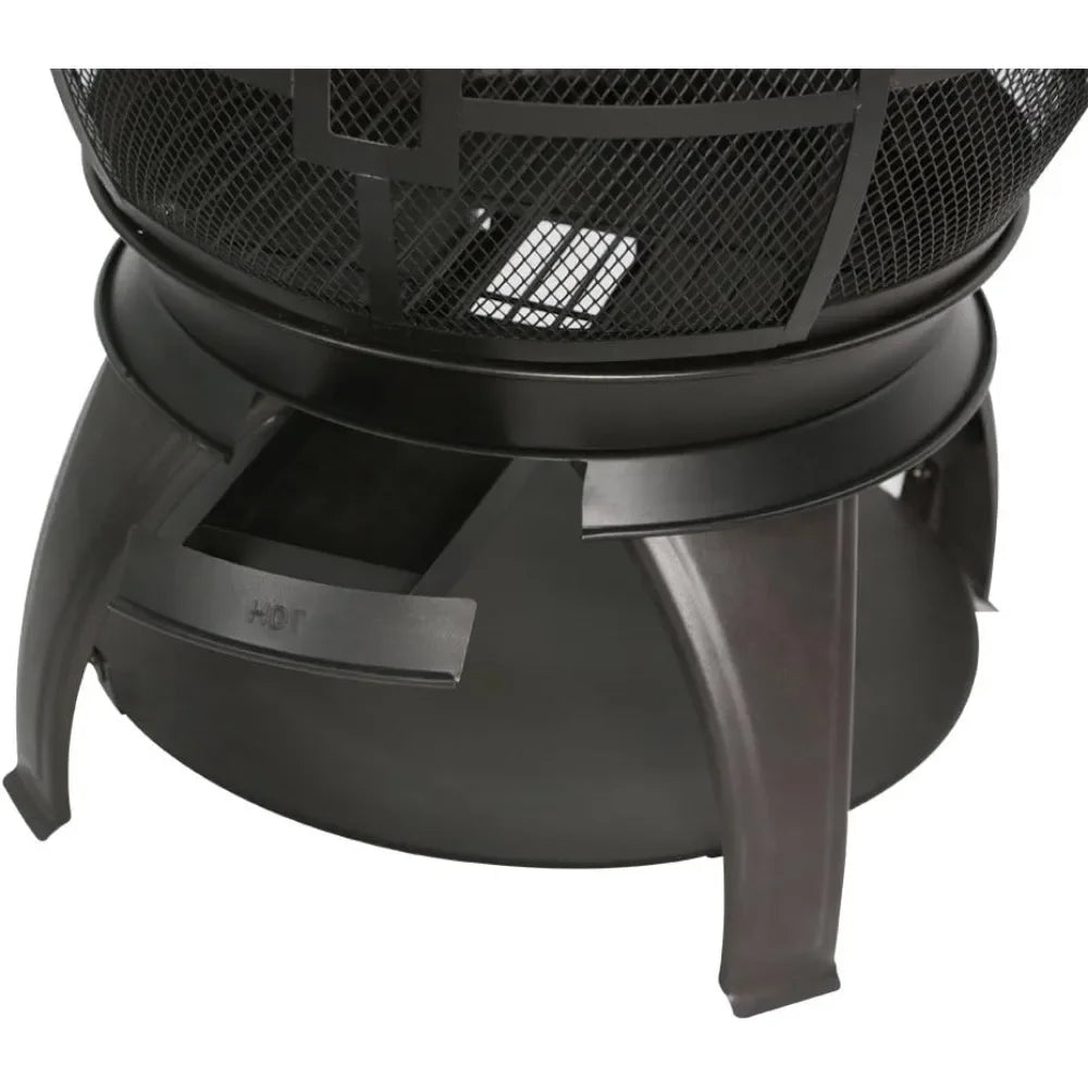Outdoor Wood Burning Fire Pits Chimenea, Brown-Black