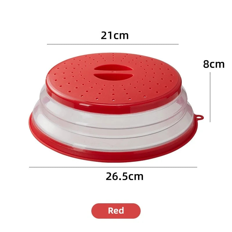 10.2" Microwave Plate Cover – Collapsible 2‑in‑1 Splatter Guard & Multi‑Purpose Lid