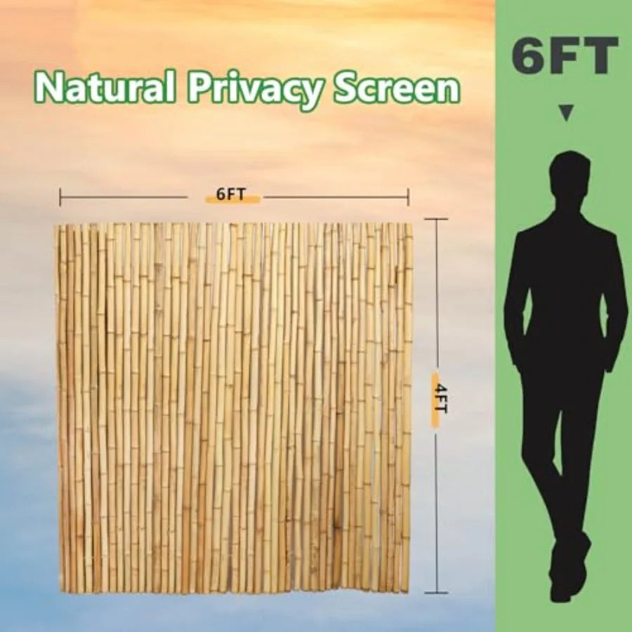 4FT x 6FT Natural Bamboo Privacy Fencing