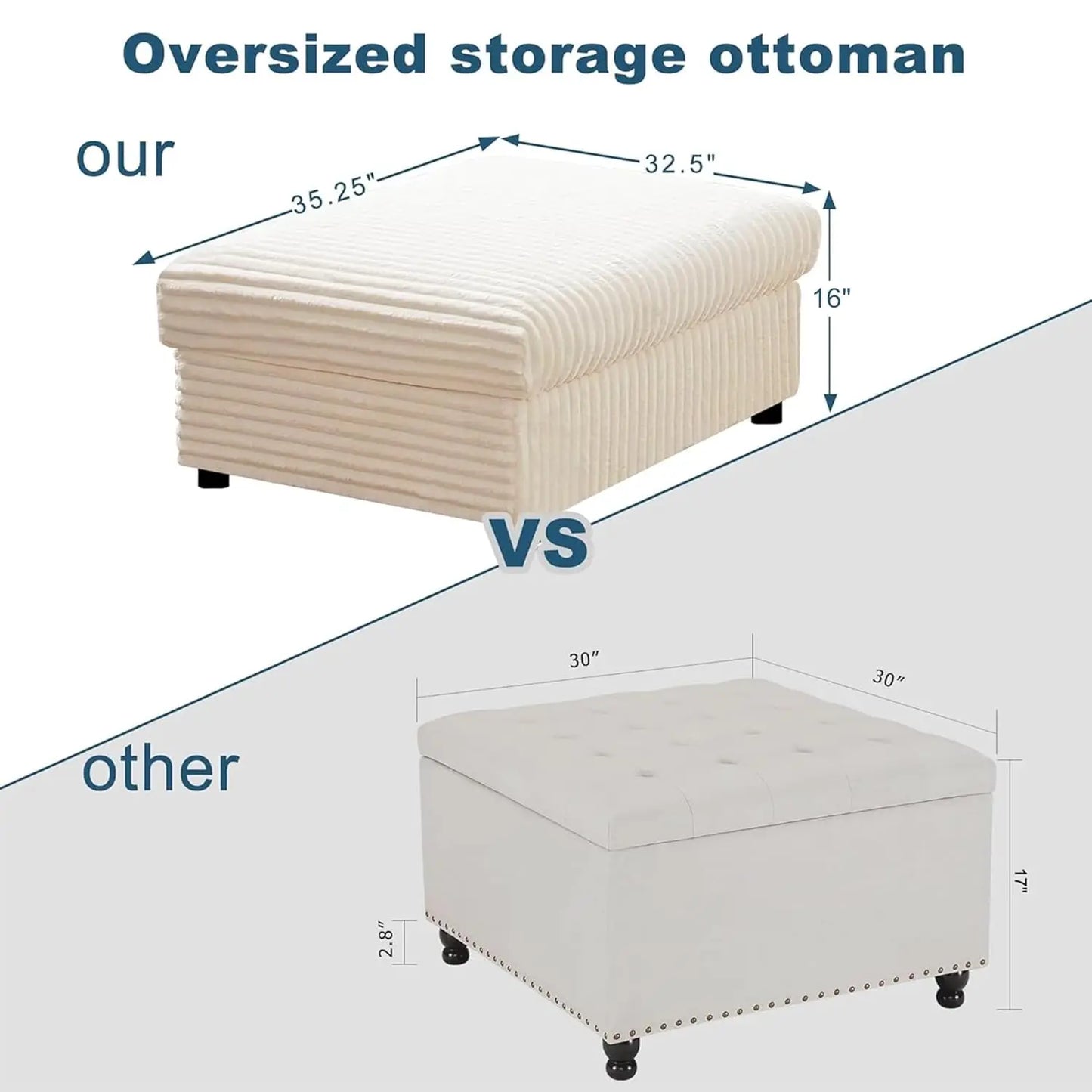 Storage Ottoman, Easy Assembly Square