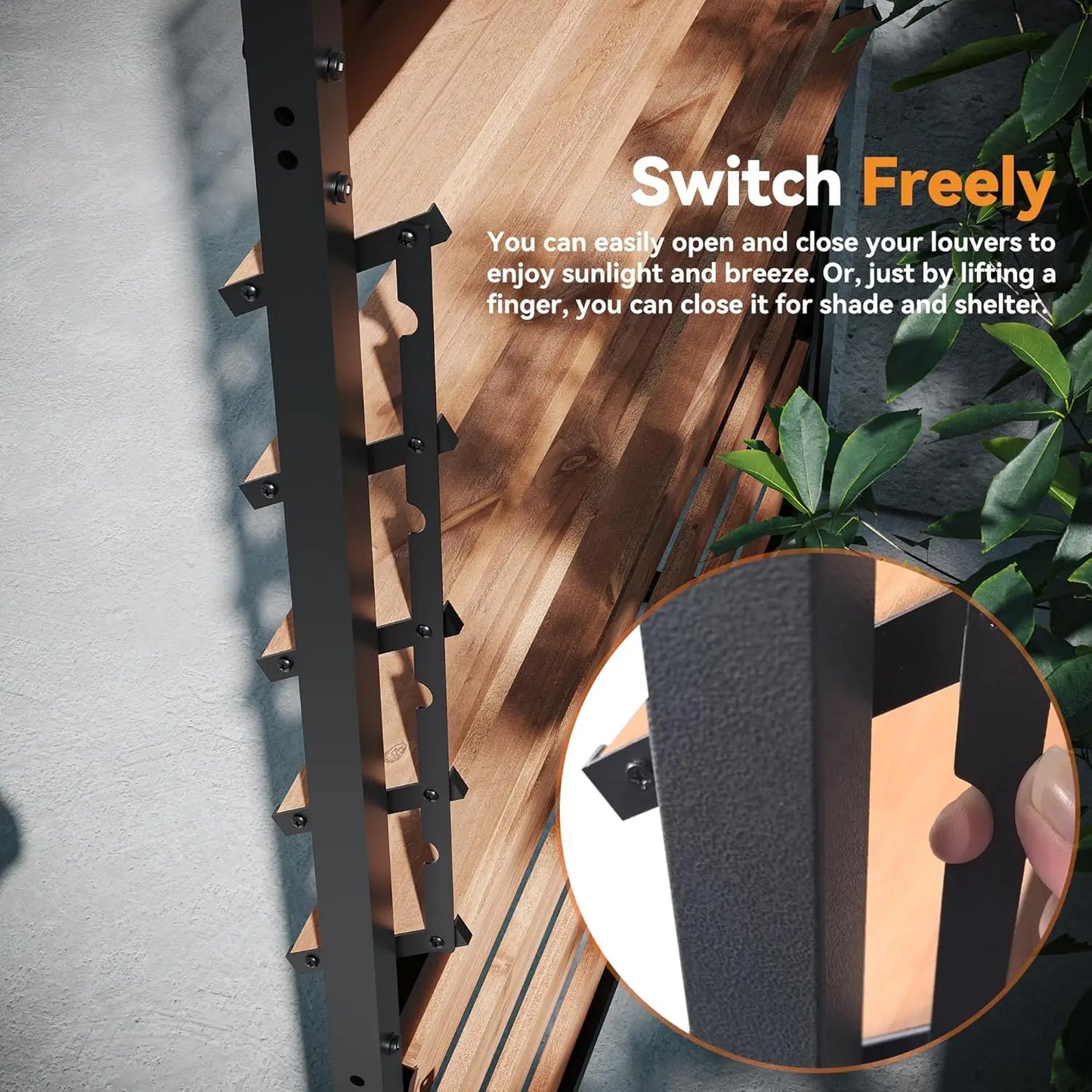 Heritage 6' x 4' Louvered Privacy Screen | Adjustable Timber Panel