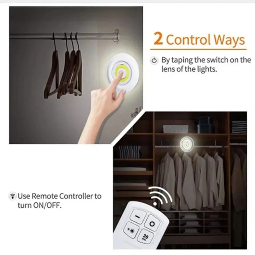 LED Under‑Cabinet Lights with Remote – Battery‑Operated LED's (1–8 Pack)