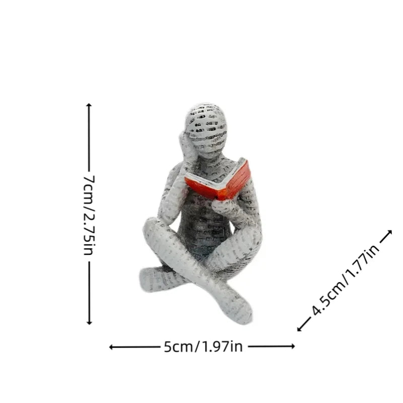 Paper Pulp Woman Thinker Statue – Modern Creative Art Sculpture for Home, Office & Bookshelf Décor