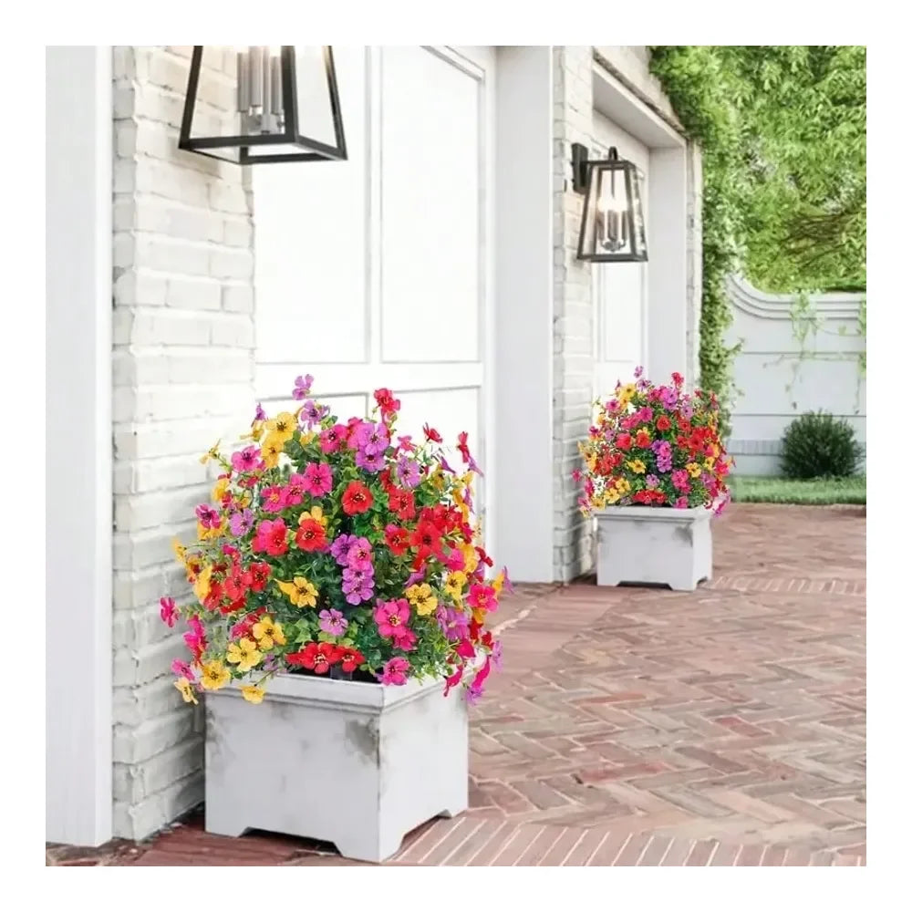 Daisy & Eucalyptus Faux Flower Stakes – Natural‑Look Outdoor Décor with Ground Spike