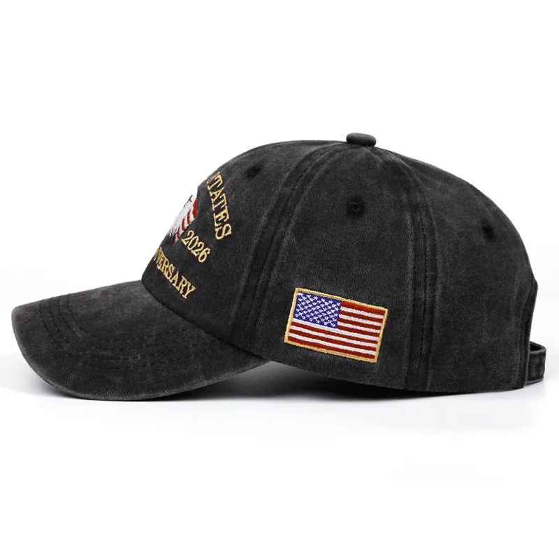 Flag USA Eagle 250th Anniversary Baseball Cap - Embroidery Casual Sports Hat for Women Men