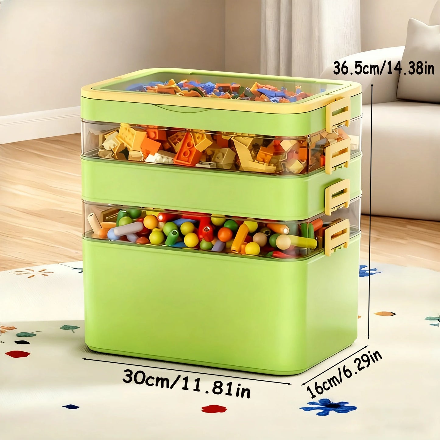 Large Capacity, Durable, Portable, Stackable Storage Box/Organizer with Handle