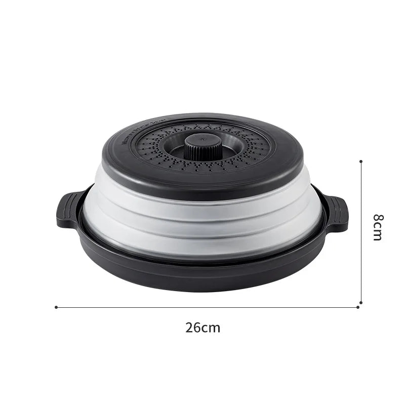 10.2" Microwave Plate Cover – Collapsible 2‑in‑1 Splatter Guard & Multi‑Purpose Lid