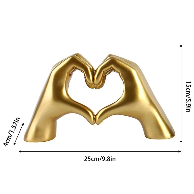 Modern Heart Hands Sculpture - Ceramic Home Decor Accent