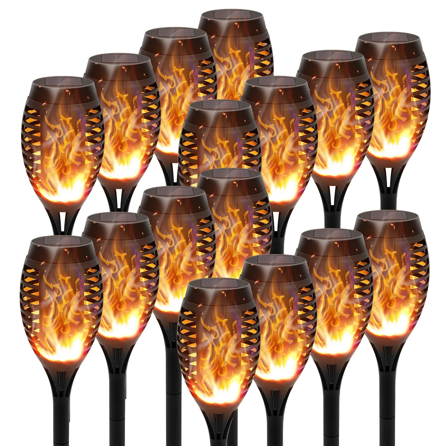 Solar Flame Torch Lights – LED Flickering Outdoor Pathway Lamps (4/6/8/12 Pack)