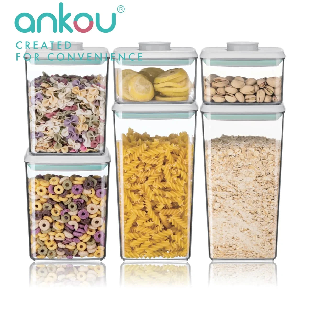 6Pcs Airtight Food Storage Containers - BPA-Free, Pop Lids, and Stackable for Kitchen Pantry Organization
