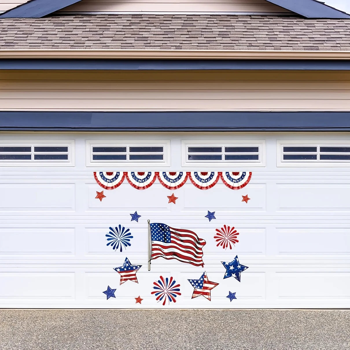 21 Pcs Patriotic Magnets, 250th Independence Day Star Fridge Stickers for July 4th Party & Garage Door Decor