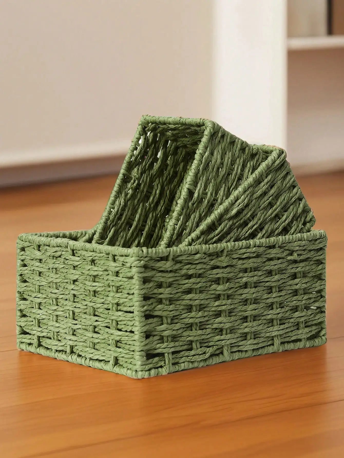 Woven Rattan Storage Basket for Home & Office