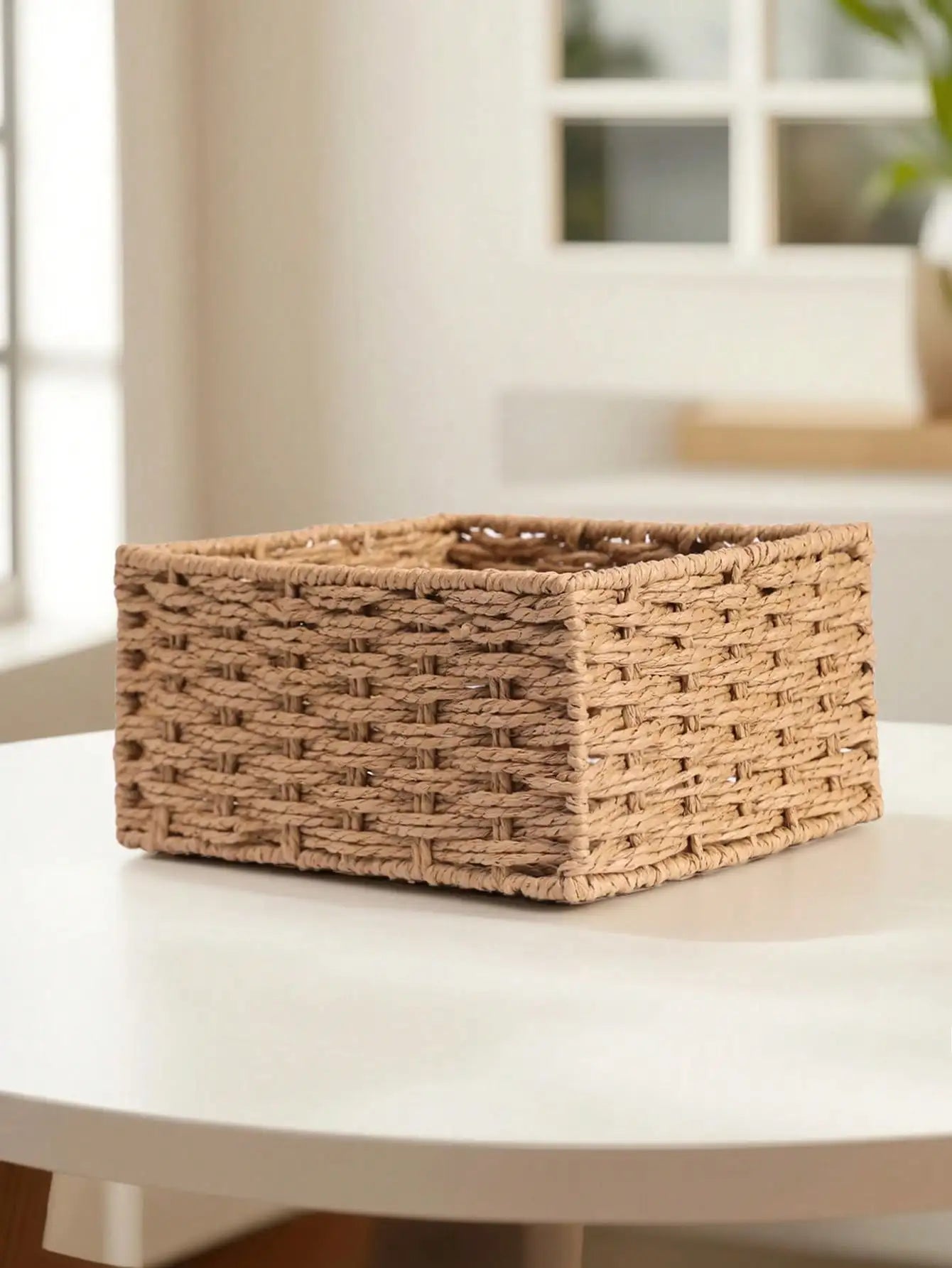 Woven Rattan Storage Basket for Home & Office