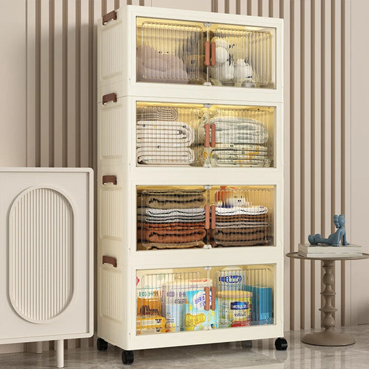 Extra-Large Foldable Storage Cabinet Multi-Layer No Installation Required