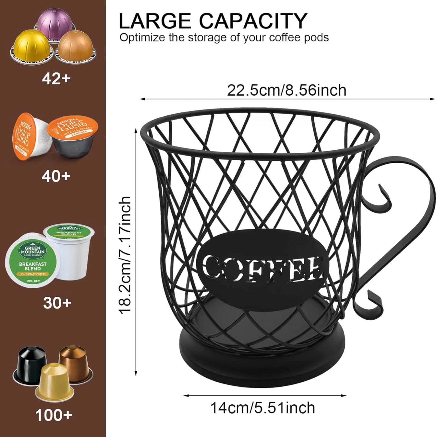 Coffee Pods Storage Basket/Holder for 35 K Cups