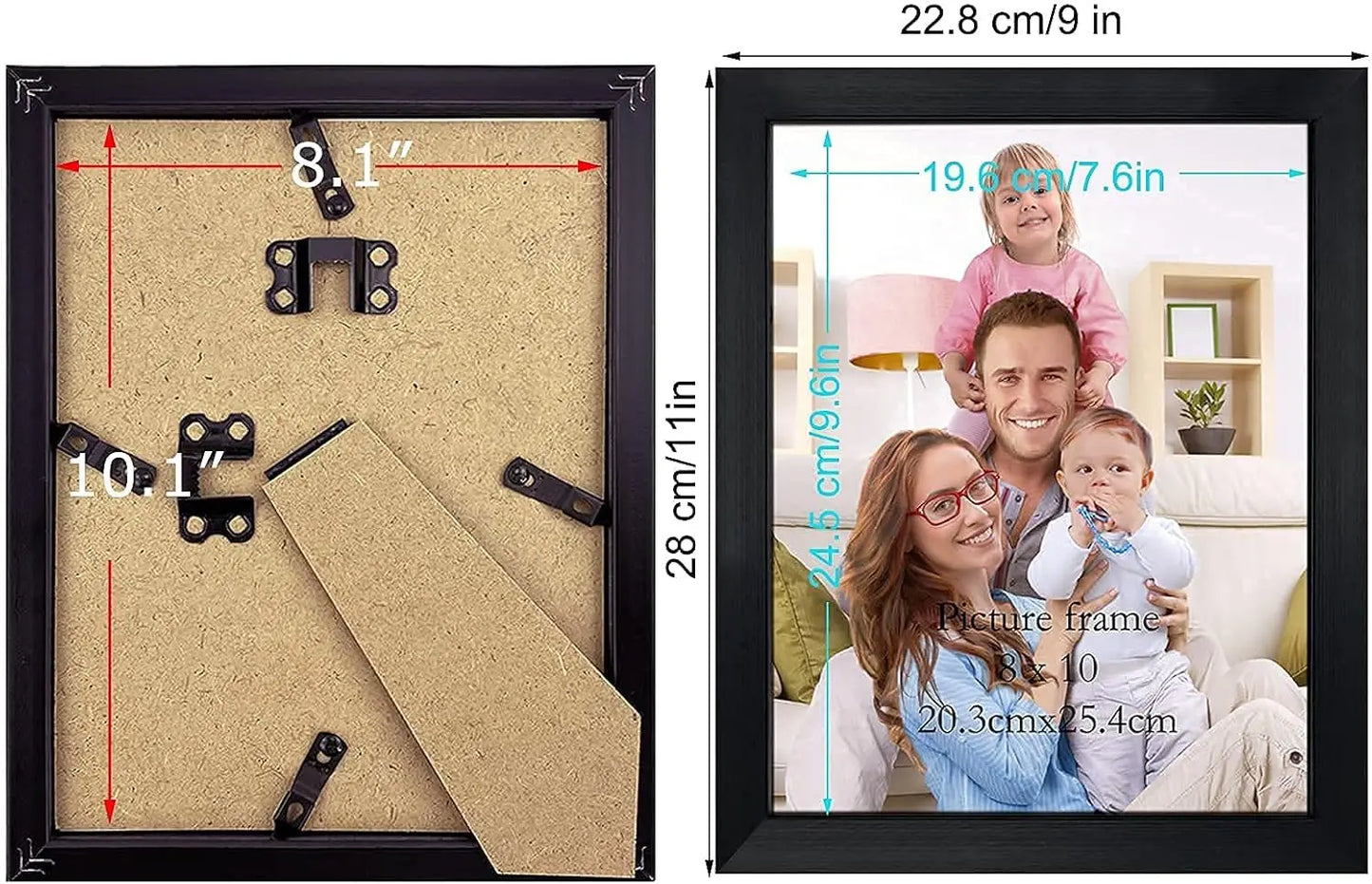 12‑Pack Black 8×10 Picture Frames – Multi‑Use Photo Frames for Wall or Tabletop Display