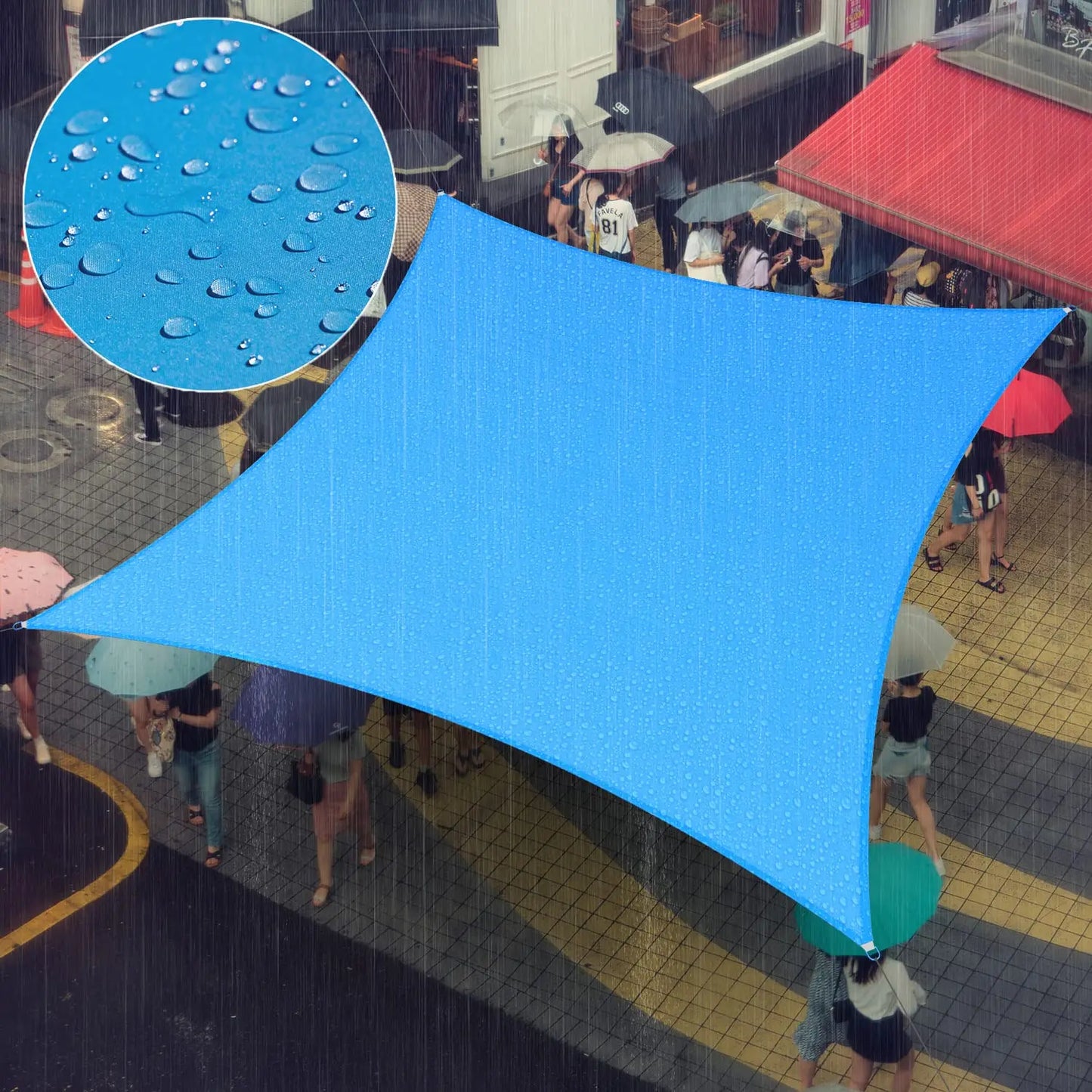 10×20 ft Turquoise Sun Shade Sail – Waterproof UPF50+ Outdoor Canopy for Patio, Backyard & Pool