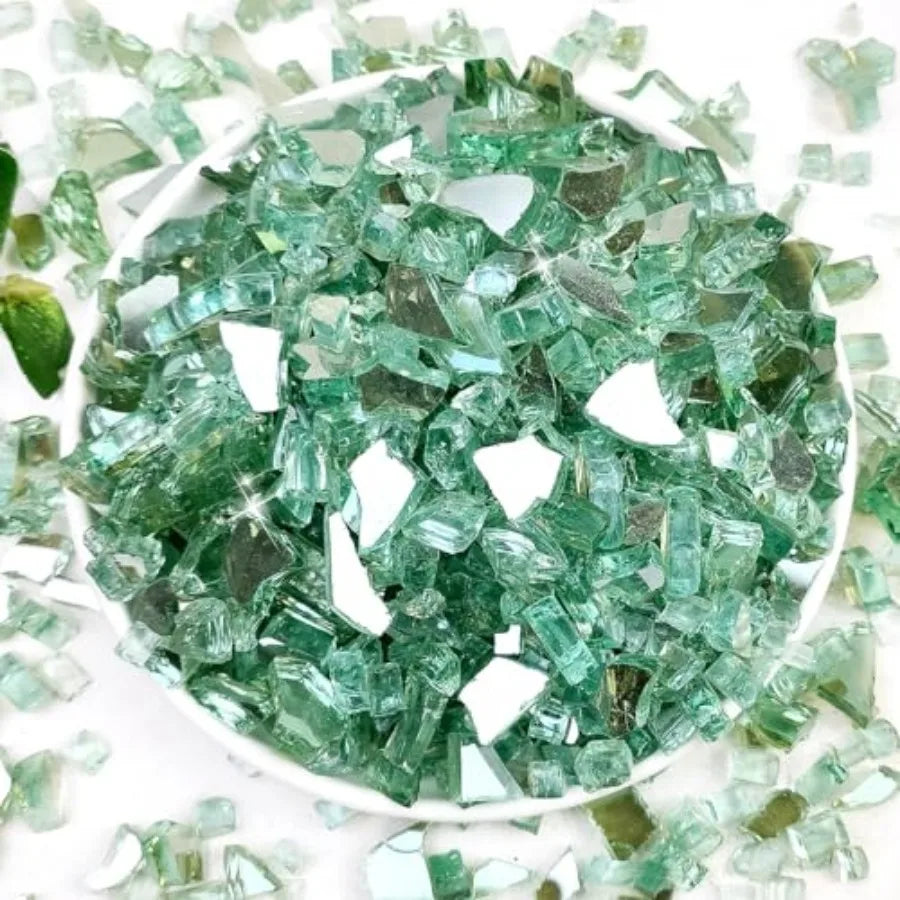 Fire Pit Glass Rocks 20 lbs – 1/2-Inch High‑Reflective Fire Glass for Gas Fire Pits & Fireplace Table