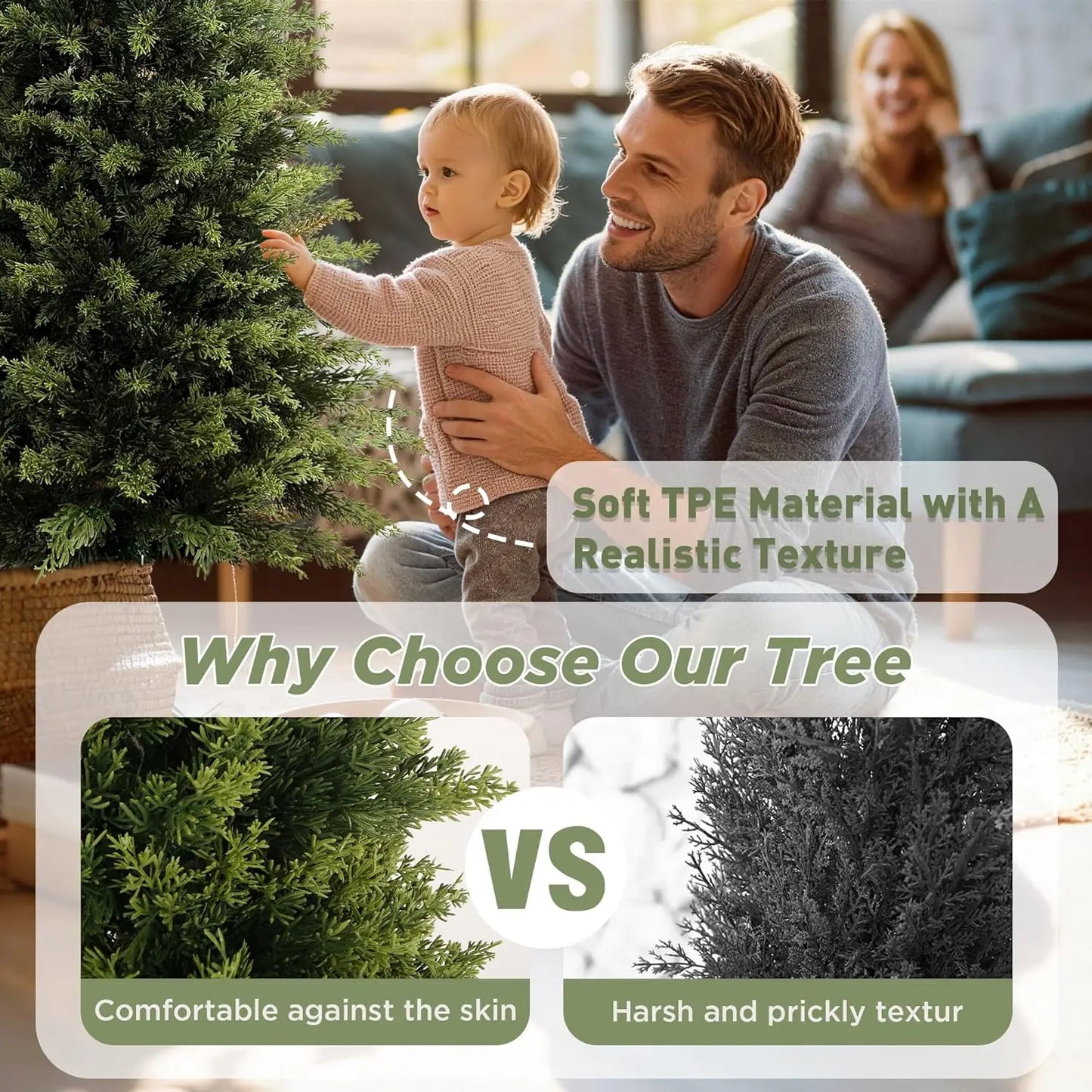 2‑Pack Artificial Cedar Trees – 3ft UV‑Resistant Outdoor Faux Evergreens