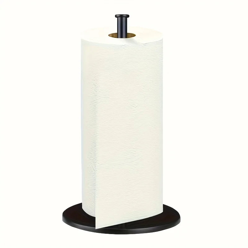 Stainless Steel Paper Towel Holder – Weighted Base Countertop Kitchen Organizer, Heavy Duty Space-Saving Design