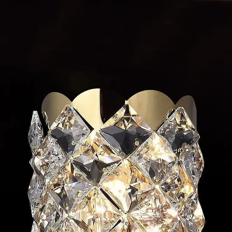High-End Crystal Wall Light, Nordic Luxury Living Room Bedroom Bedside Long Wall
