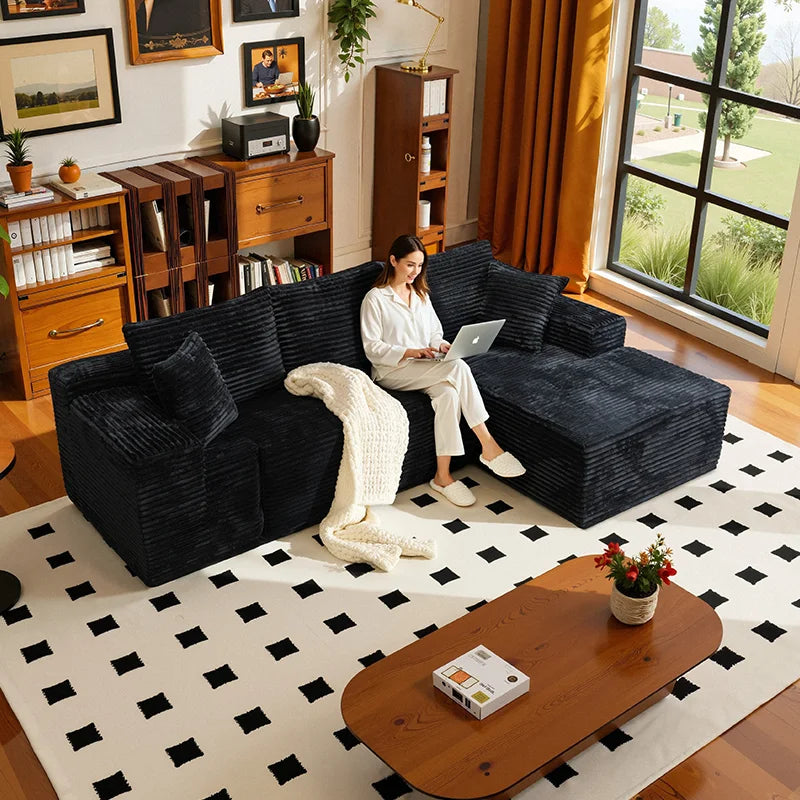 105" L‑Shaped Sofa – Fully Assembled, Ready for Instant Use