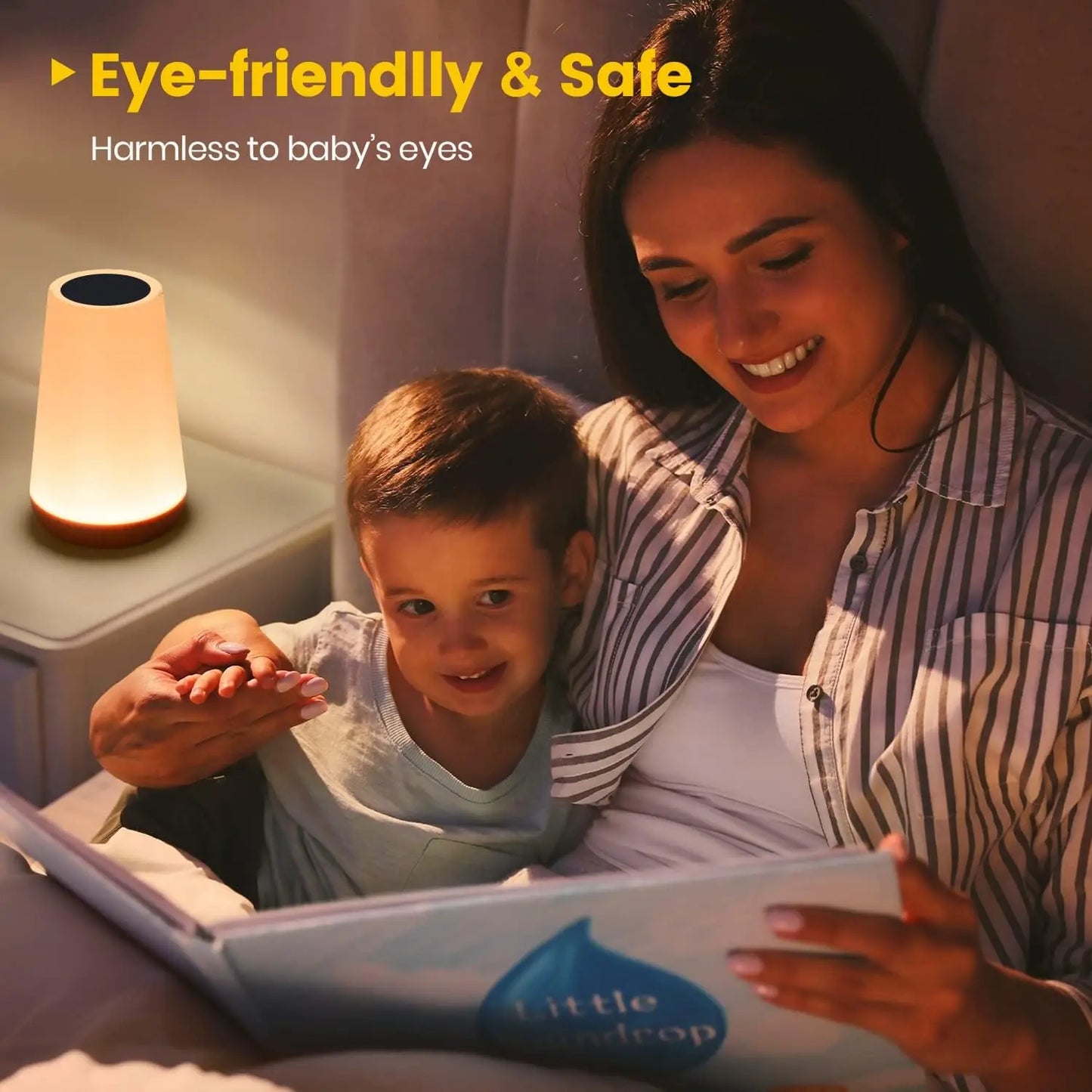 13‑Color Changing Night Light – Touch & Remote Control, USB Rechargeable, Dimmable