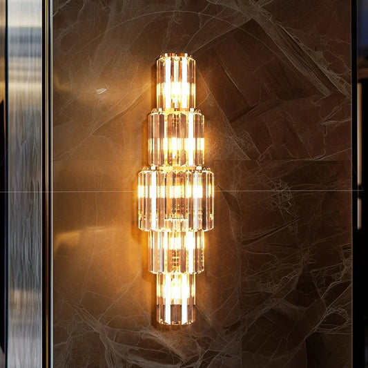 Modern Crystal Wall Lamp, 3-Layer Wall Sconce Light