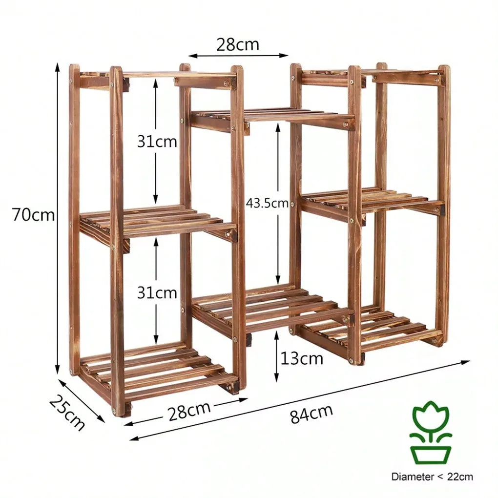 Multi-Tier Stylish Bamboo Plant Stand Indoor&Outdoor