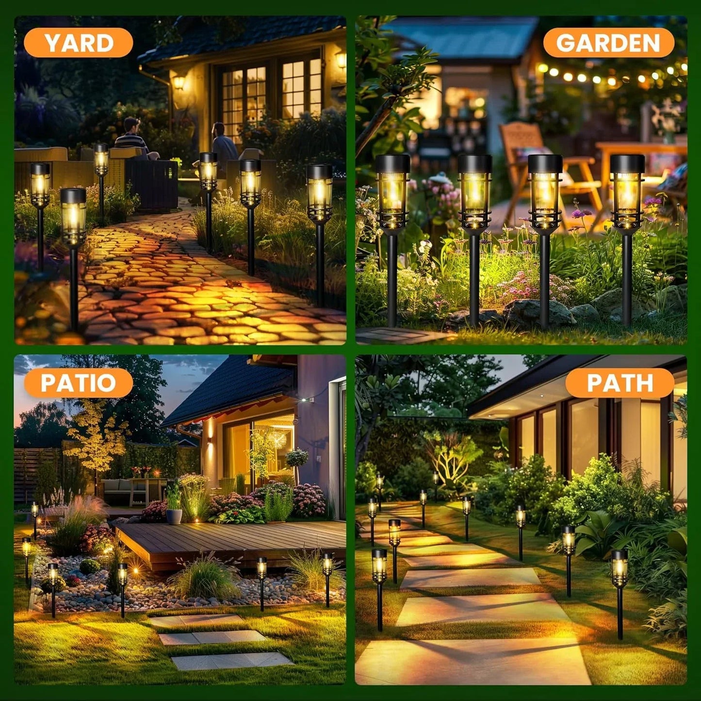 4 Sets Outdoor Solar Lights, Waterproof