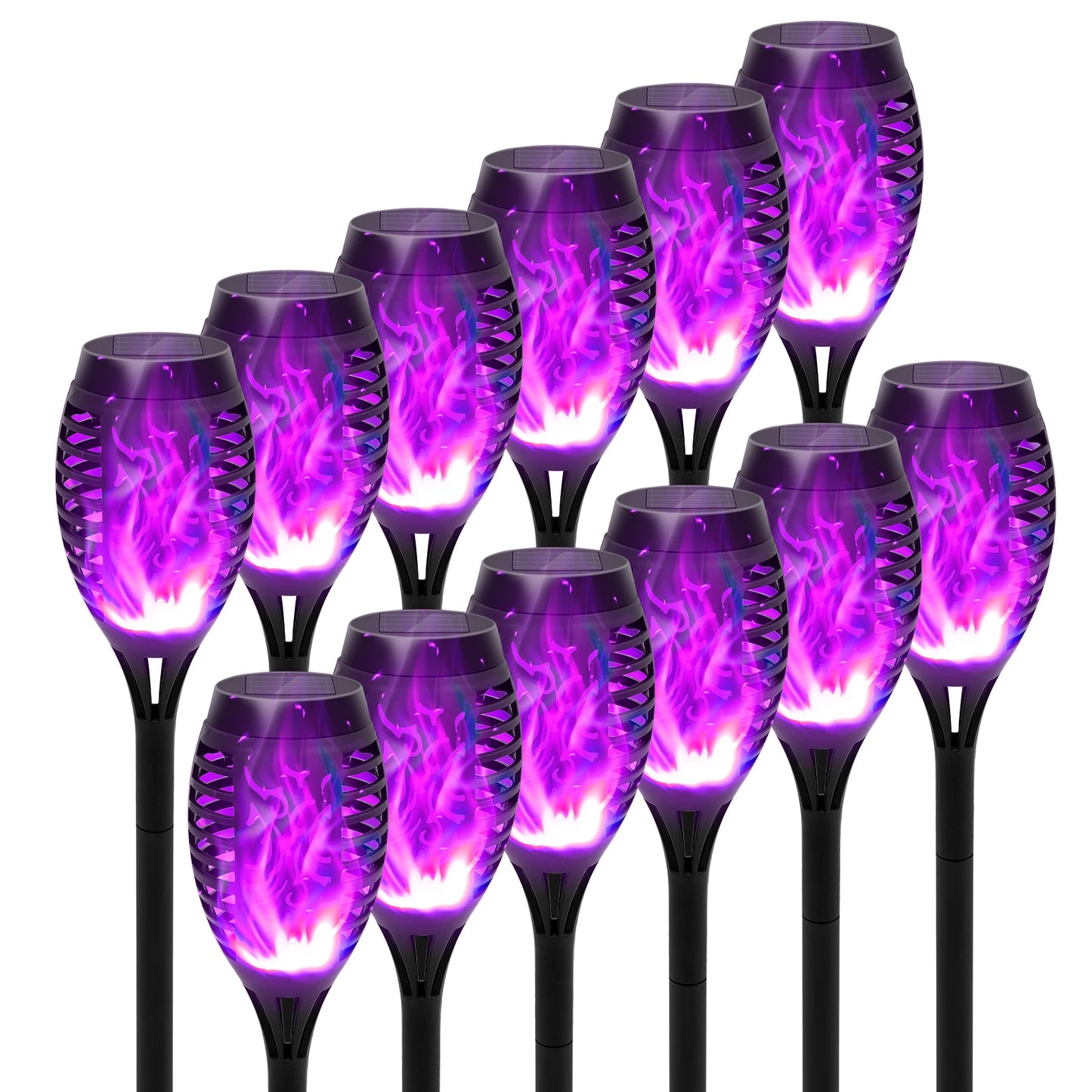 Solar Flame Torch Lights – LED Flickering Outdoor Pathway Lamps (4/6/8/12 Pack)