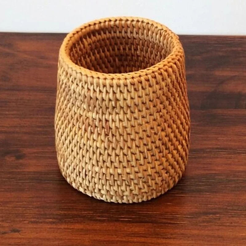 Rattan Utensil Organizer and Storage Baskets