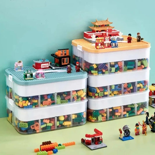 Kids Building Block Storage Box – 1/2/3 Layers, Small Toy Organizer