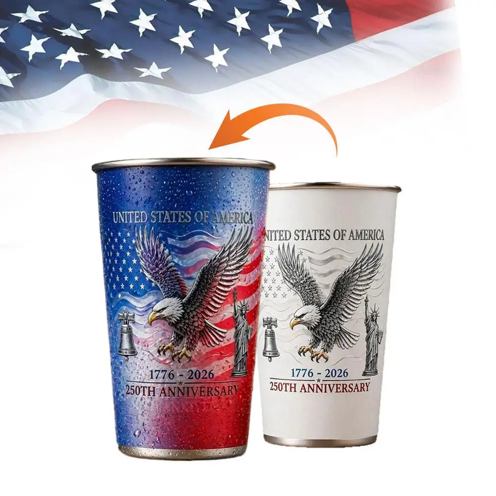 USA 250th Anniversary Color Changing Tumbler Patriotic Cup, American Independence 250 Years Commemorative Gift