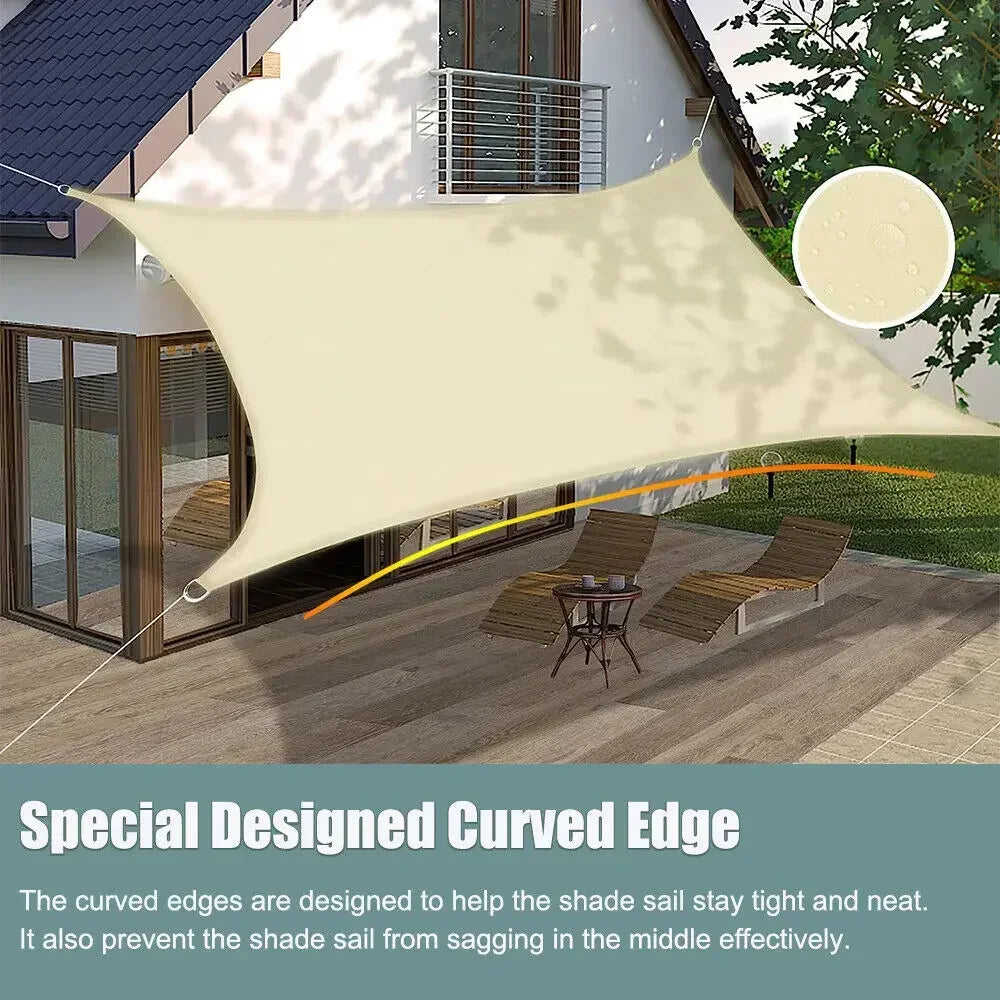 Outdoor Waterproof Sunshade – Large Shade Sail Awning for Patio, Yard & Garden Spaces